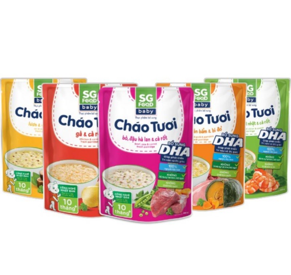 Cháo tươi SG Food Baby dinh dưỡng tiện lợi cho mẹ bận rộn - Đủ vị tôm thịt rau