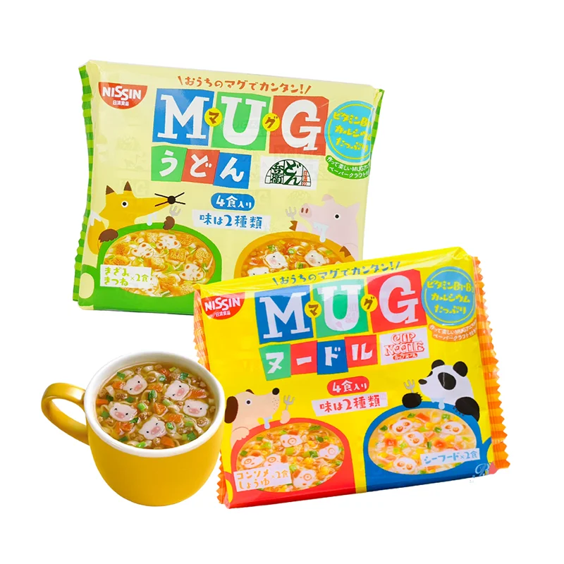 Mì Mug Nissin Nhật Bản có thịt hình mặt thú ngộ nghĩnh kích thích vị giác bé