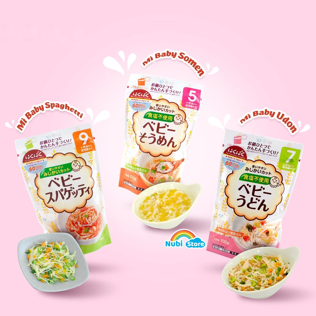 Mì Somen tách muối Nhật Bản sợi nhỏ mềm dễ nuốt cho bé từ 5 tháng tuổi